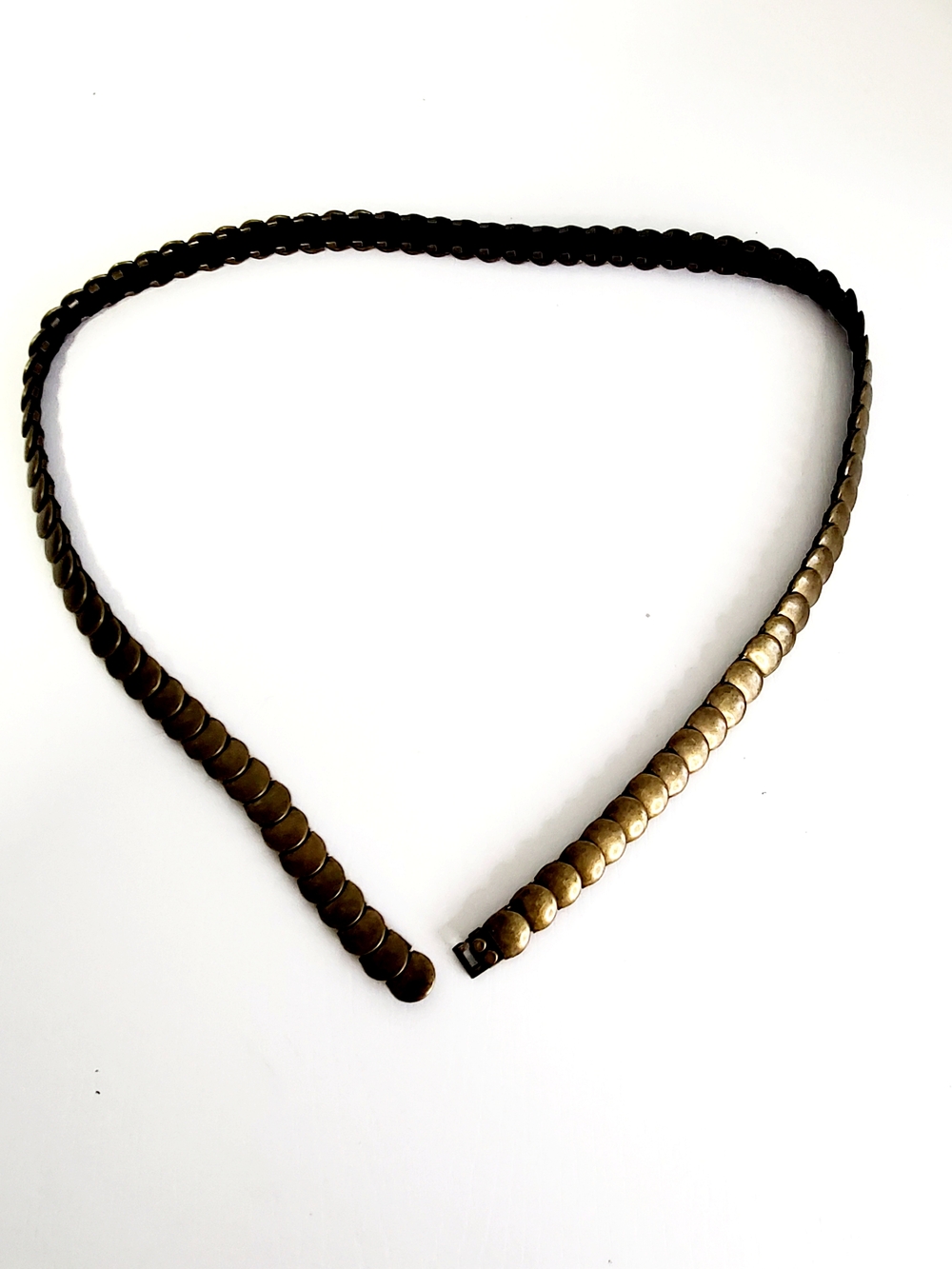 Vintage Brass Disc Link Belt - Gold Tone Size M -